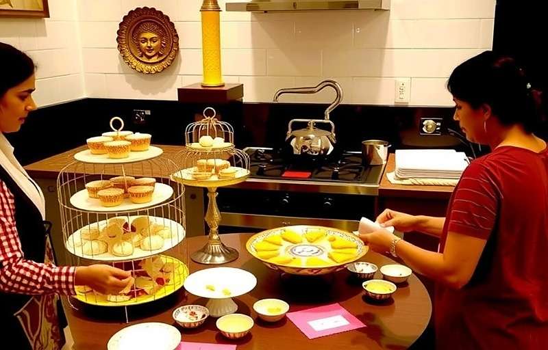 Diwali Special Event in Curry Craft Curry Craft Diwali special event showing traditional sweets and decorated kitchen